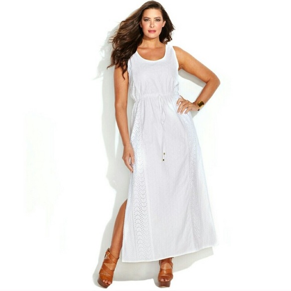MICHAEL KORS White Eyelet Maxi Dress SMALL NWT NEW - Picture 3 of 8